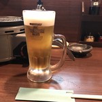 焼肉処　彩 - 生ビール 390yen('16.12)