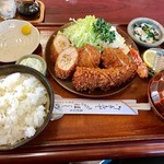 ほしのとんかつ - ミックス定食(大盛)【料理】