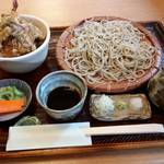 蕎麦料理 すみや - 小海老天丼とせいろ蕎麦。