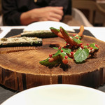 現代ガストロノミー 四匹の猫 - 2016年12月再訪：前菜 ピクルス・クレーム (発酵ピクルスと発酵クレームの植木鉢スタイル)☆