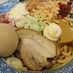 豚骨一燈 - 油そば+全部入りトッピング（味玉クーポン使用）　８８０円