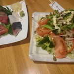 一心 - 刺身とサラダ