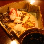 滋味 康月 - お造り（明石の蛸、入り酒かわさび梅肉で）