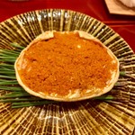 津の守坂 小柴 - 松葉ガニ（雌）の甲羅焼き。シーズンもほぼ終わりみたいですが、外子も内子も身もたっぷり堪能させていただきました。