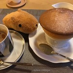 六盛　スフレ・カフェコーナー茶庭 - 焼き立てスフレ♪