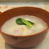 祇園おかだ - 蛤、かぶら、芋茎豆腐のすりながし。