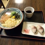 Bicchuu Teuchi Udon Oonishi - ぶっかけうどん＋鯖寿司（1000円）2016年12月
