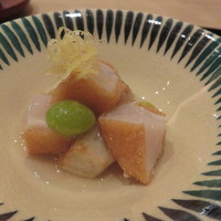 まき村 - 帆立のおかき揚げ、里芋と銀杏と2