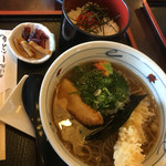 しなの庵 - 蕎麦膳 海老天と揚げ餅 めんたいご飯