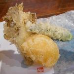 手打ち蕎麦 仙太郎 - メヒカリ（キス似の白身魚）天ぷらとお蕎麦