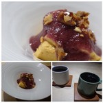 TTOAHISU - ◆洋梨とキャラメルのデザート。
      これ美味しい。洋梨を赤ワインでコンポートされ、ヘーゼルナッツをキャラメリゼした品と共に頂きます