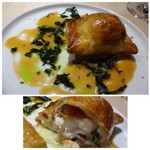 TTOAHISU - ◆こちらもスペシャリテの「パイ包」、、今回は「団扇海老」が入っています。
      海老の下には「鶏のムース」