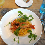 ラ・ソラシド フードリレーションレストラン - 北海道産ボタン海老と三浦さんのセリのキタッラです