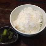 桐麺 - からあげセットのごはん♪