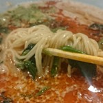 麺屋   亀城 - タンタン麺の麺（細麺？）