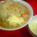 ラーメン二郎 - 小ラーメン+たまねぎ 「ニンニクアブラ」(750円) 2016/12