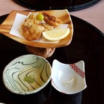 札幌 なだ万雅殿 - 揚げ物です(2016年10月)。