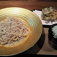 麻布箪笥町 天涼庵 - ランチ：（せいろそば ）せいろそば、季節のかき揚げ