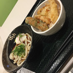 はなまるうどん - 温玉ぶっかけ冷うどん（小）と4種天丼（＾∇＾）