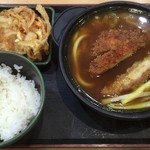 ゆで太郎 - カツカレーうどん御膳 + かき揚げ（クーポン利用）