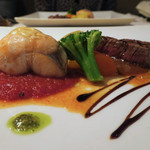 KENの厨房 - 牛フィレ肉のステーキとサーモンムースの盛り合わせ