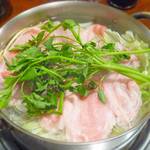 レストラン イコブ - 豚肉と芹のしゃぶしゃぶ　2016.12.26