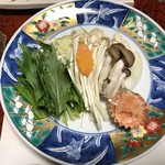 Maruzen Ryokan - しゃぶしゃぶの野菜・キノコ