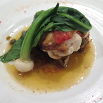 ラ ヴィオレッタ - 「北海道産　白子のソテー　焦がしバターとトマトフレッシュソース」のアップ