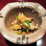 二条城ふる田 - 2】きのことセリ　大徳寺麩　胡麻和え(2016.12月)