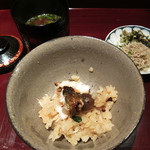 二条城ふる田 - 12】食事：穴子白焼　むかご きの子ご飯 留椀 香物(2016.12月)