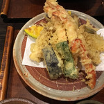 手挽きそば 一心 - 大将のおまかせ天ぷら