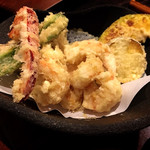 手挽きそば 一心 - 小えび＆野菜