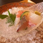 僧伽小野 一秀庵 - 糸島旬魚三種盛り合わせ