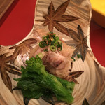 麺処 ナカジマ - 燻製焼き魚の菜の花添え(2016年12月)