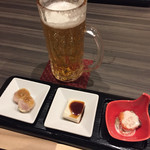 はこだて食道楽彦一 - 生ビール&お通し