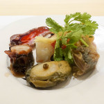 フルタ - とこぶしの紹興酒煮、クラゲ、ミルクチキン