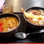 Ａセット　かけそば・カレー + 海老天（サービスクーポン利用）