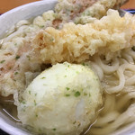 うどん 一福 - かけうどん（２玉）＆ちくわ・えび・たまご天