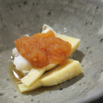 傳 - 小鉢：熟成甘鯛 筍 大根おろし