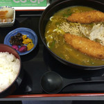 元祖カレーうどん専門店 野原 - 白身魚フライカレーうどんのご飯セット！