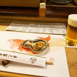 英ちゃん冨久鮓 - 付き出し ＆ 生ビール