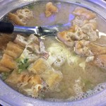 鮮定味生猛海鮮 - お刺身にしてもらった鯛のおかしら等を使って作ってくれたお味噌汁的なスープ