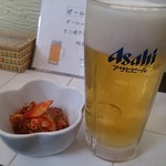 Takoyaki Sakura - 生ビールとキムチ♪