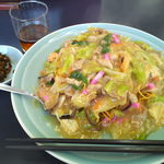 ちゃんぽん響 - 小皿に入れた辛子高菜は激辛でした。