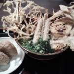 大地のうどん - ごぼう三昧、かしわおにぎり