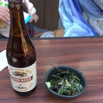 玉乃屋 - ビール中瓶とつまみ山菜