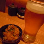 うおとり - お通し＆ビール