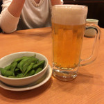 勝富 - 生ビールと枝豆