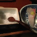 粥茶屋 写楽 - 2017年正月。岩塩とスダチおろしで食べるカンパチ。絶品。