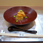 御料理 寺沢 - 焼茄子に生海胆